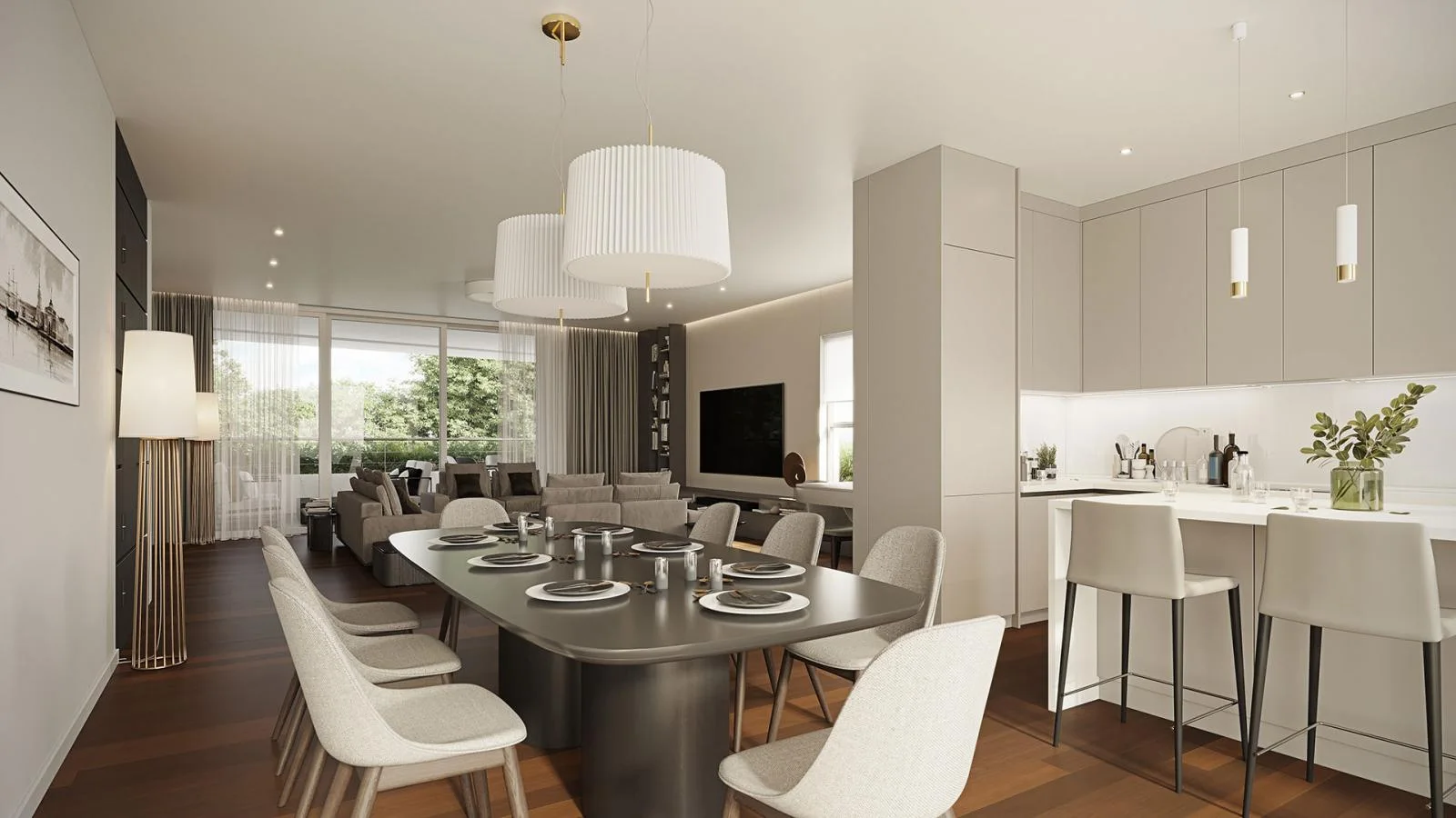 Hilltop Residences penthouse living room