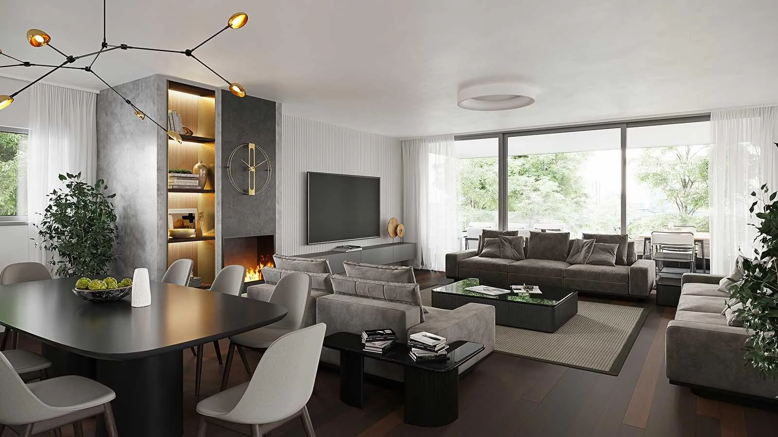 Pinewood Residences penthouse living room
