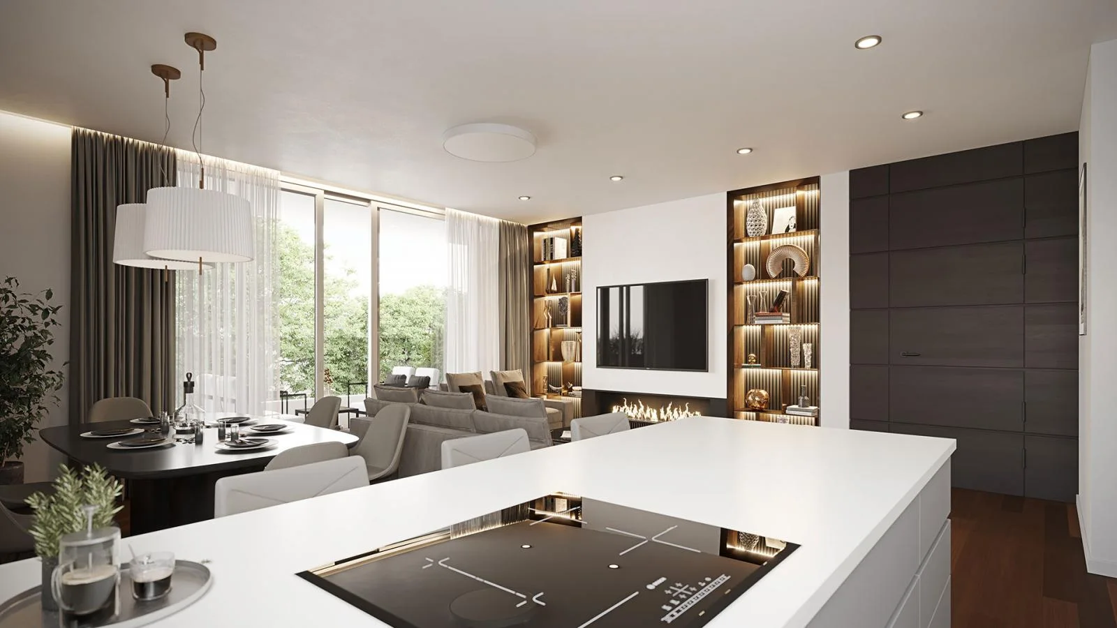 Hilltop Residences 2 bedroom apartment living room